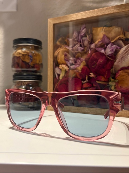 Dolce & Gabbana Accessories - Dolce & Gabbana Persol Pink Clear Frame Sunglasses with Light Blue Lenses